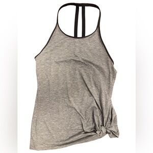 Athleta Racerback Tank with Side Knot Women’s XS Gray and Black